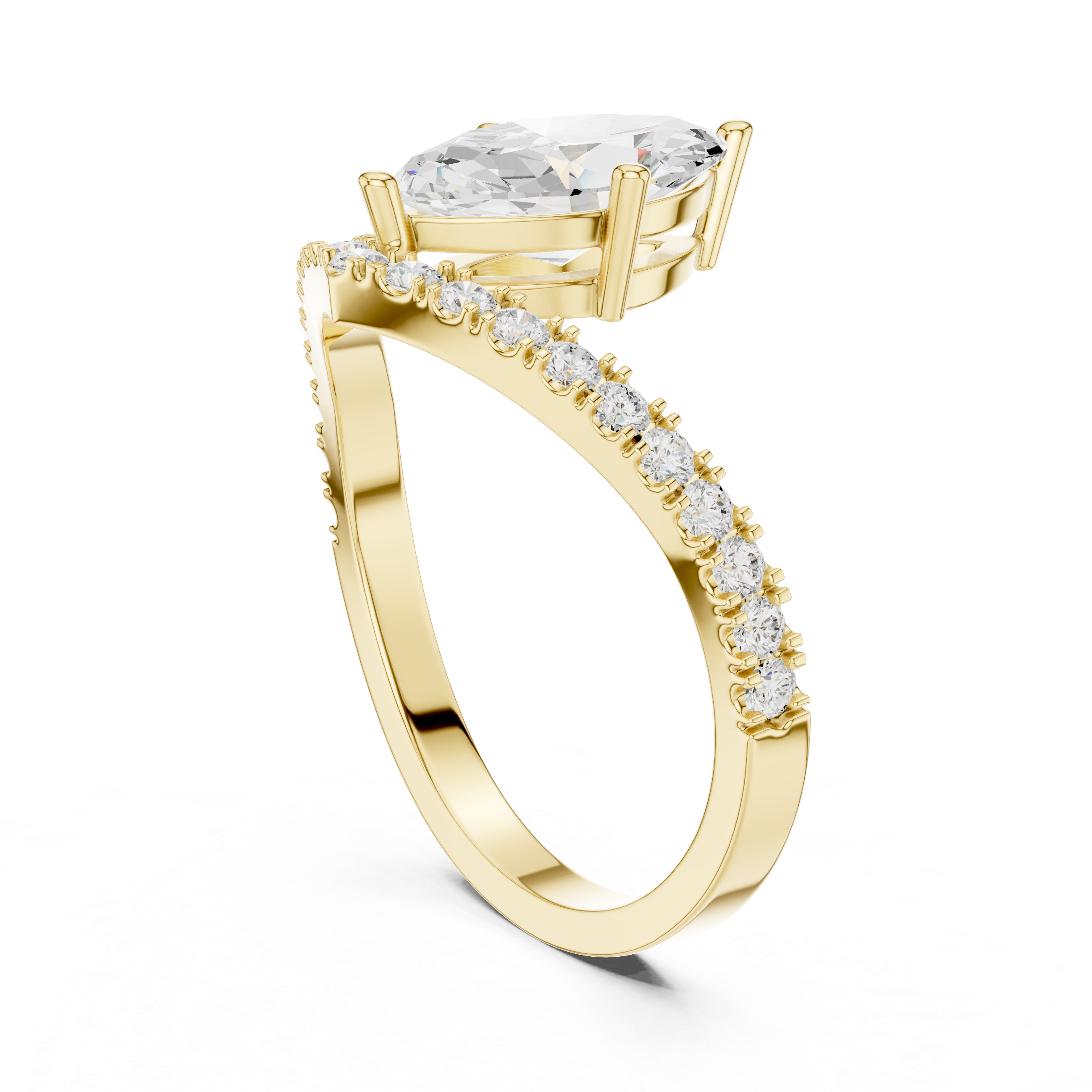 Brilliant Marquise & Round Diamond Lab Grown Diamond Ring