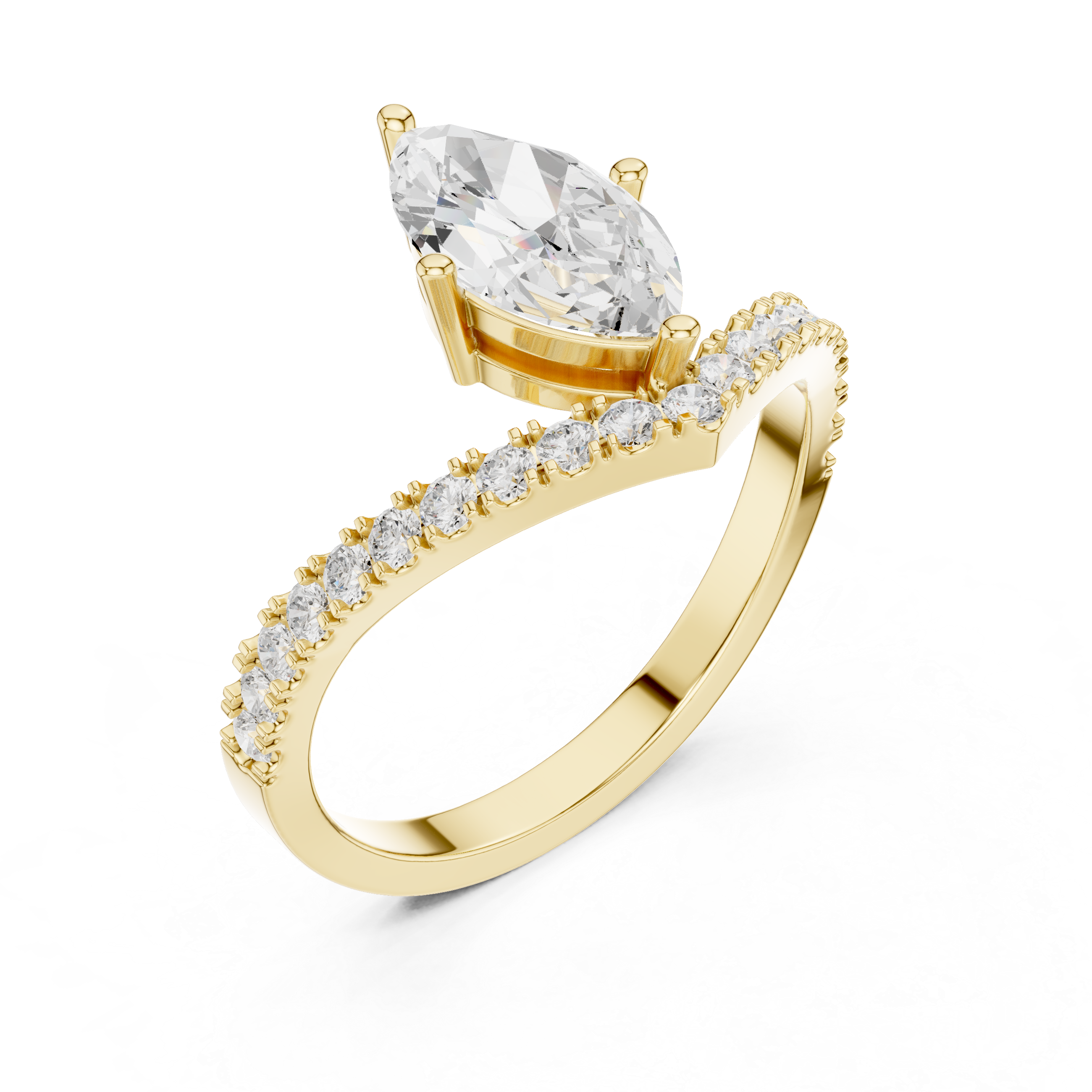 Brilliant Marquise & Round Diamond Lab Grown Diamond Ring