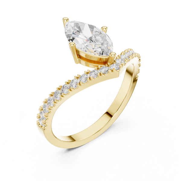 Brilliant Marquise & Round Diamond Lab Grown Diamond Ring