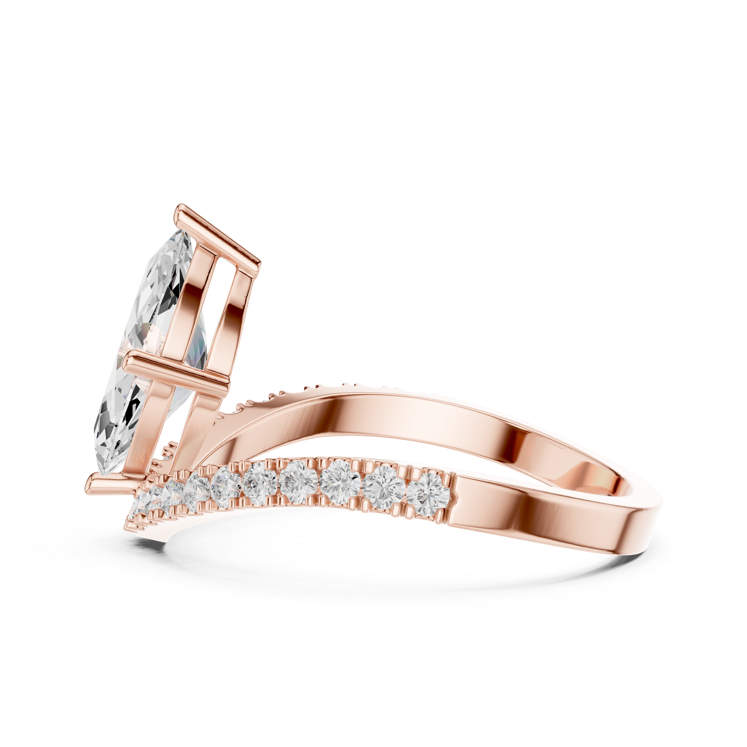Brilliant Marquise & Round Diamond Lab Grown Diamond Ring