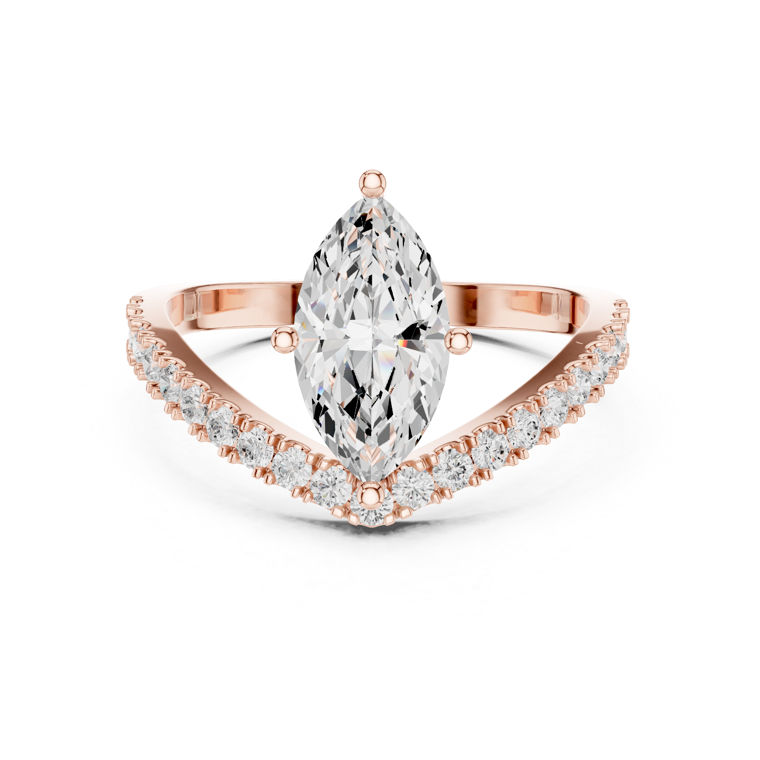 Brilliant Marquise & Round Diamond Lab Grown Diamond Ring