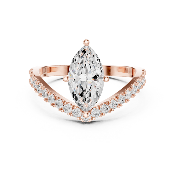Brilliant Marquise & Round Diamond Lab Grown Diamond Ring