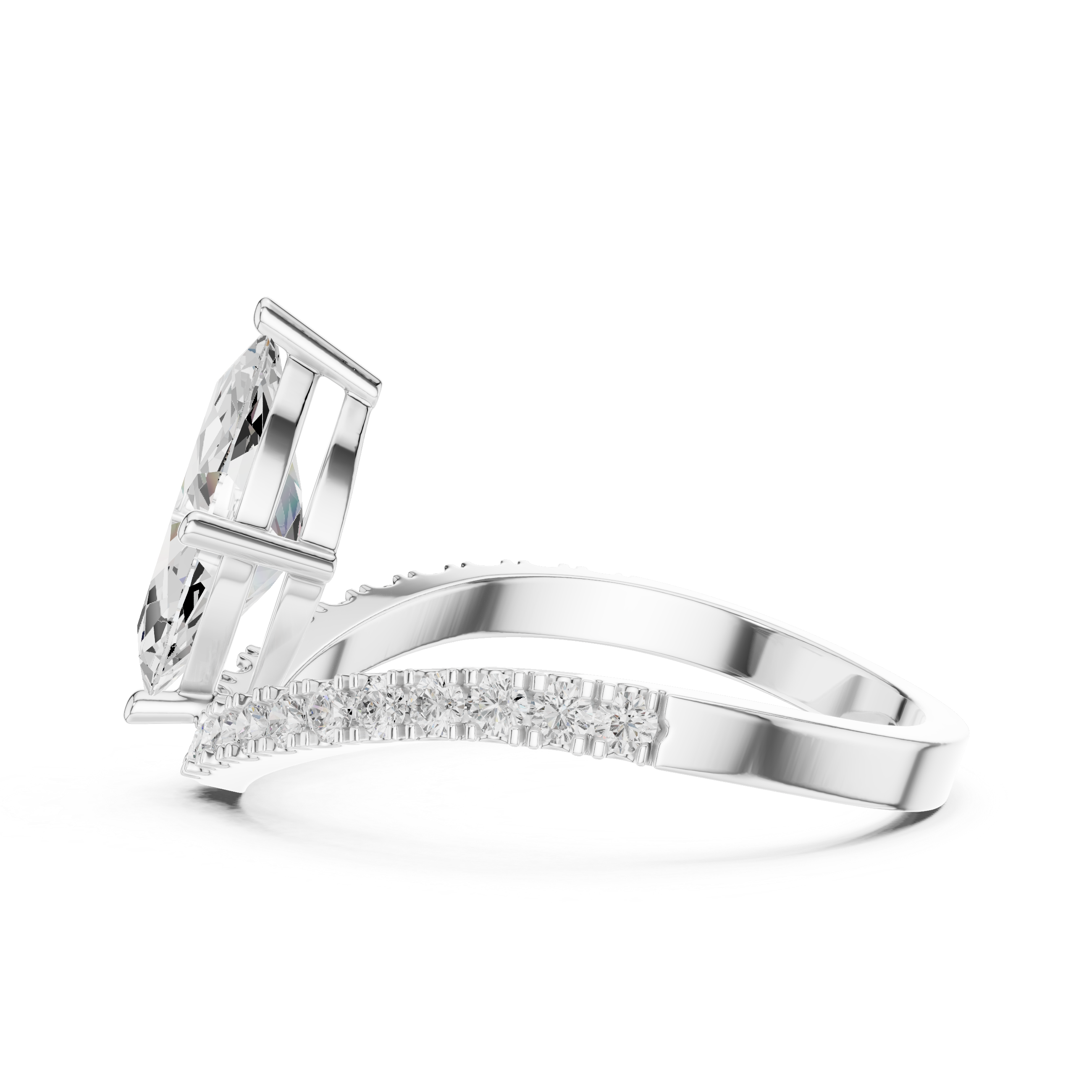 Brilliant Marquise & Round Diamond Lab Grown Diamond Ring