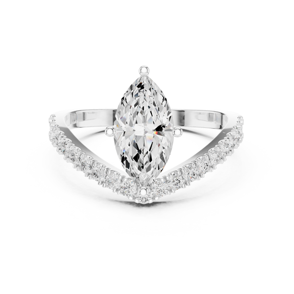 Brilliant Marquise & Round Diamond Lab Grown Diamond Ring