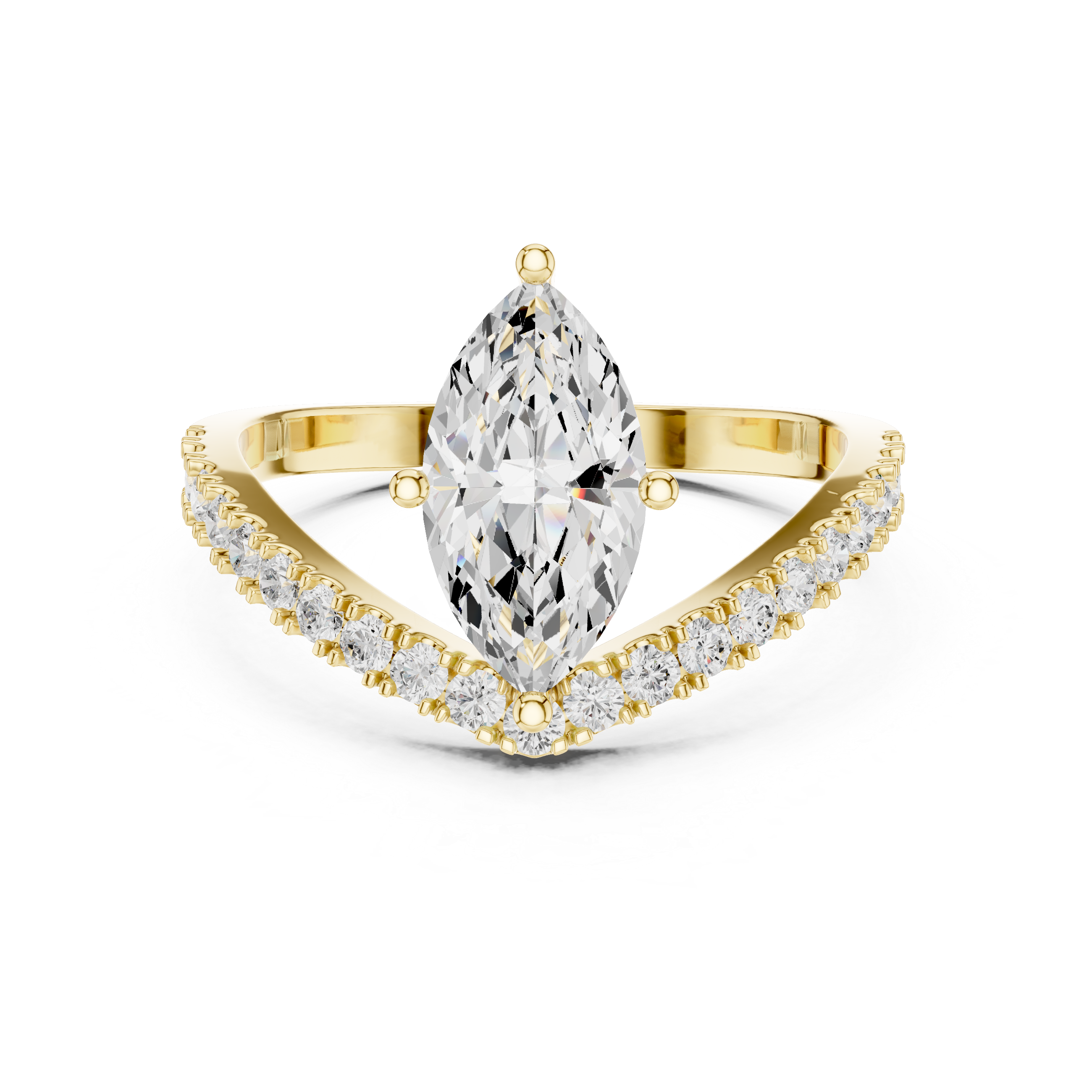Brilliant Marquise & Round Diamond Lab Grown Diamond Ring