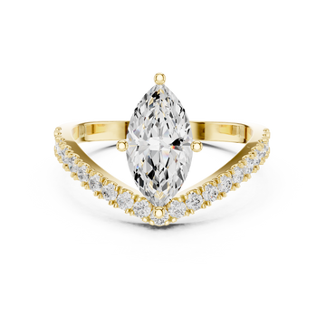 Brilliant Marquise & Round Diamond Lab Grown Diamond Ring