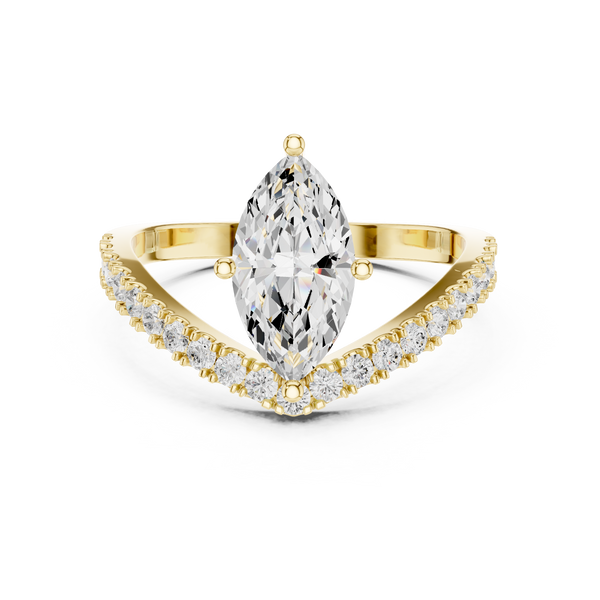 Brilliant Marquise & Round Diamond Lab Grown Diamond Ring
