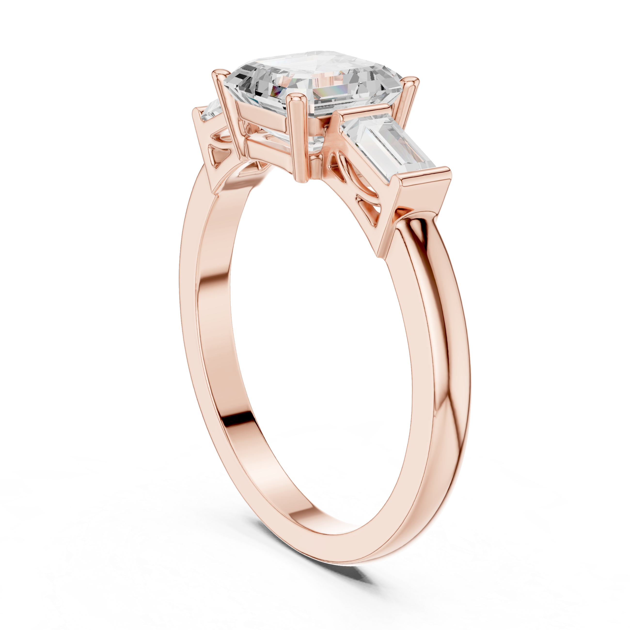 Emerald & Baguette Diamond Lab Grown Diamond Ring