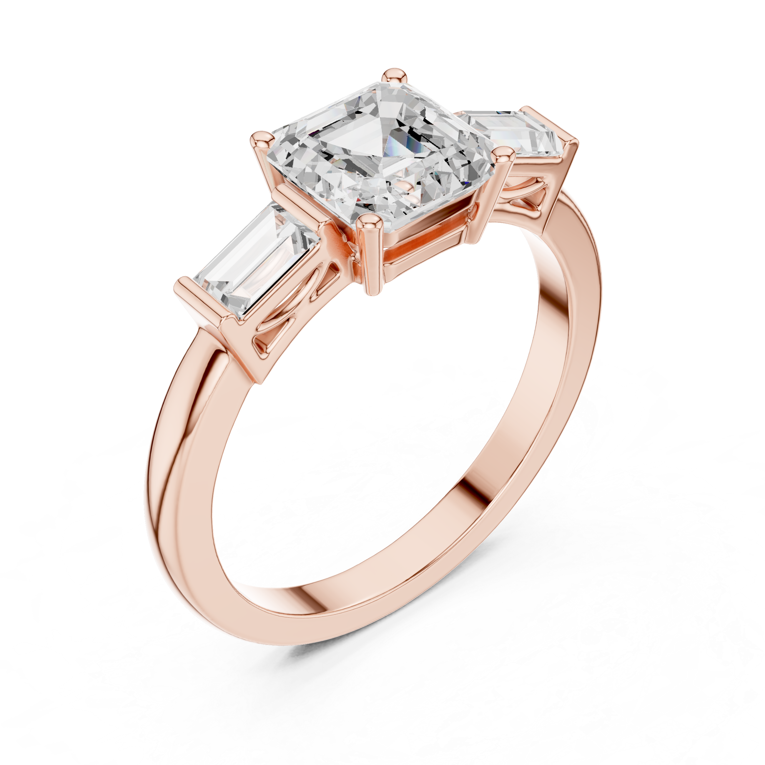 Emerald & Baguette Diamond Lab Grown Diamond Ring