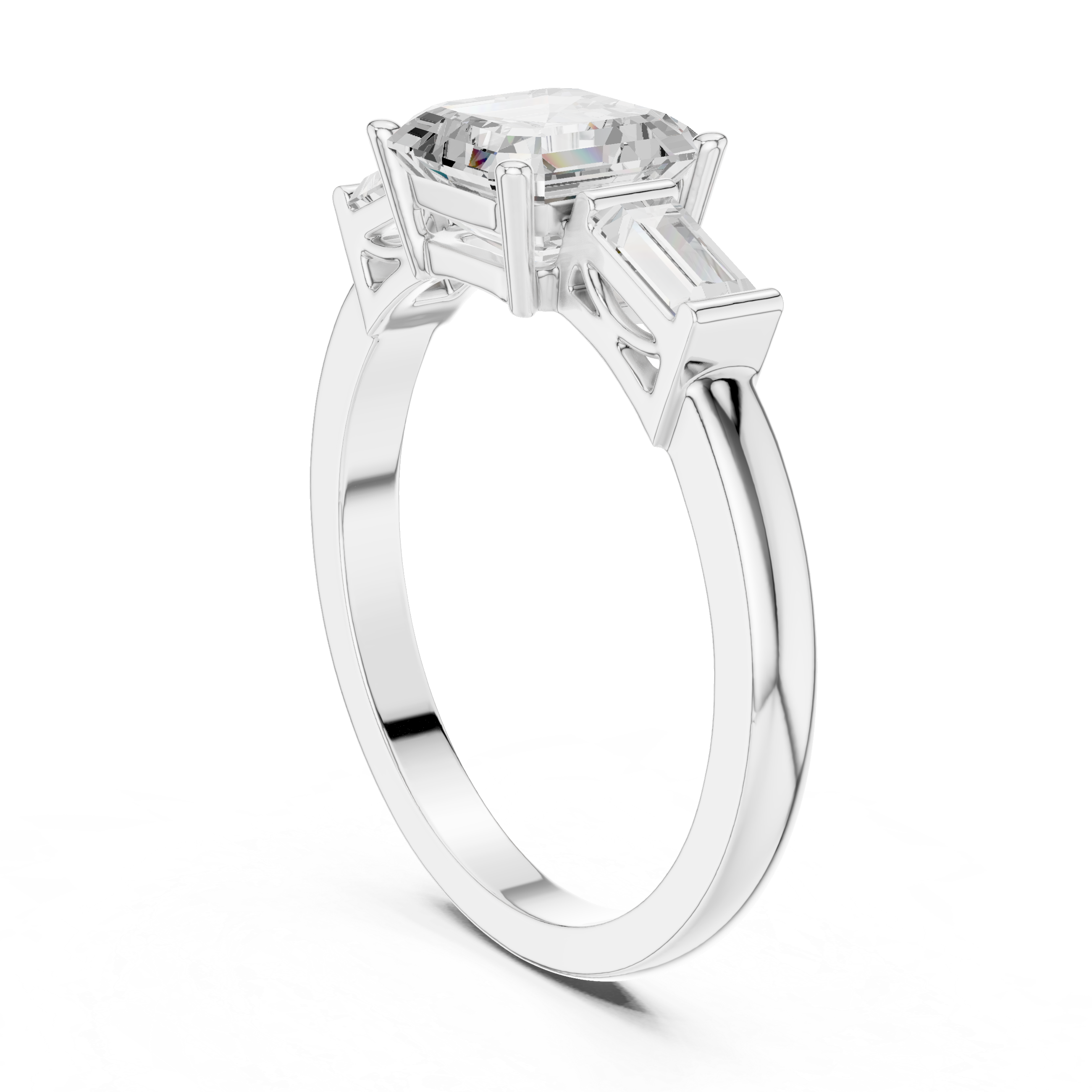 Emerald & Baguette Diamond Lab Grown Diamond Ring