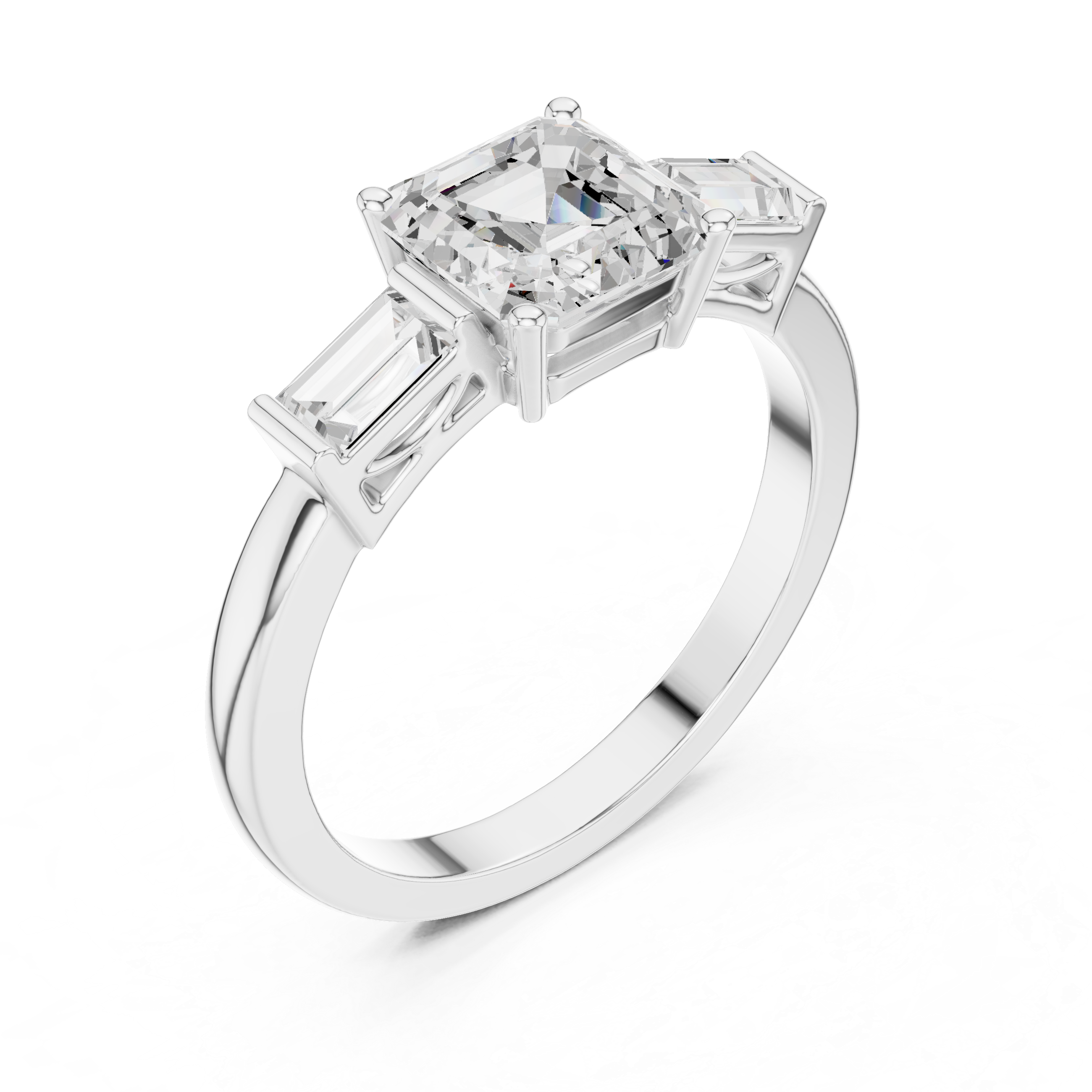 Emerald & Baguette Diamond Lab Grown Diamond Ring