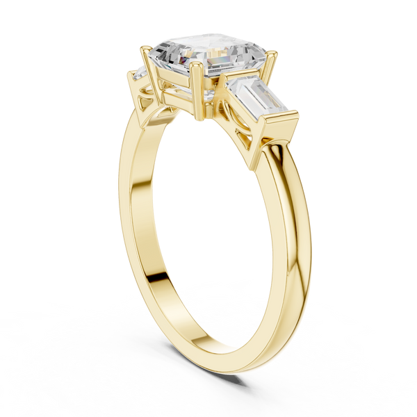 Emerald & Baguette Diamond Lab Grown Diamond Ring