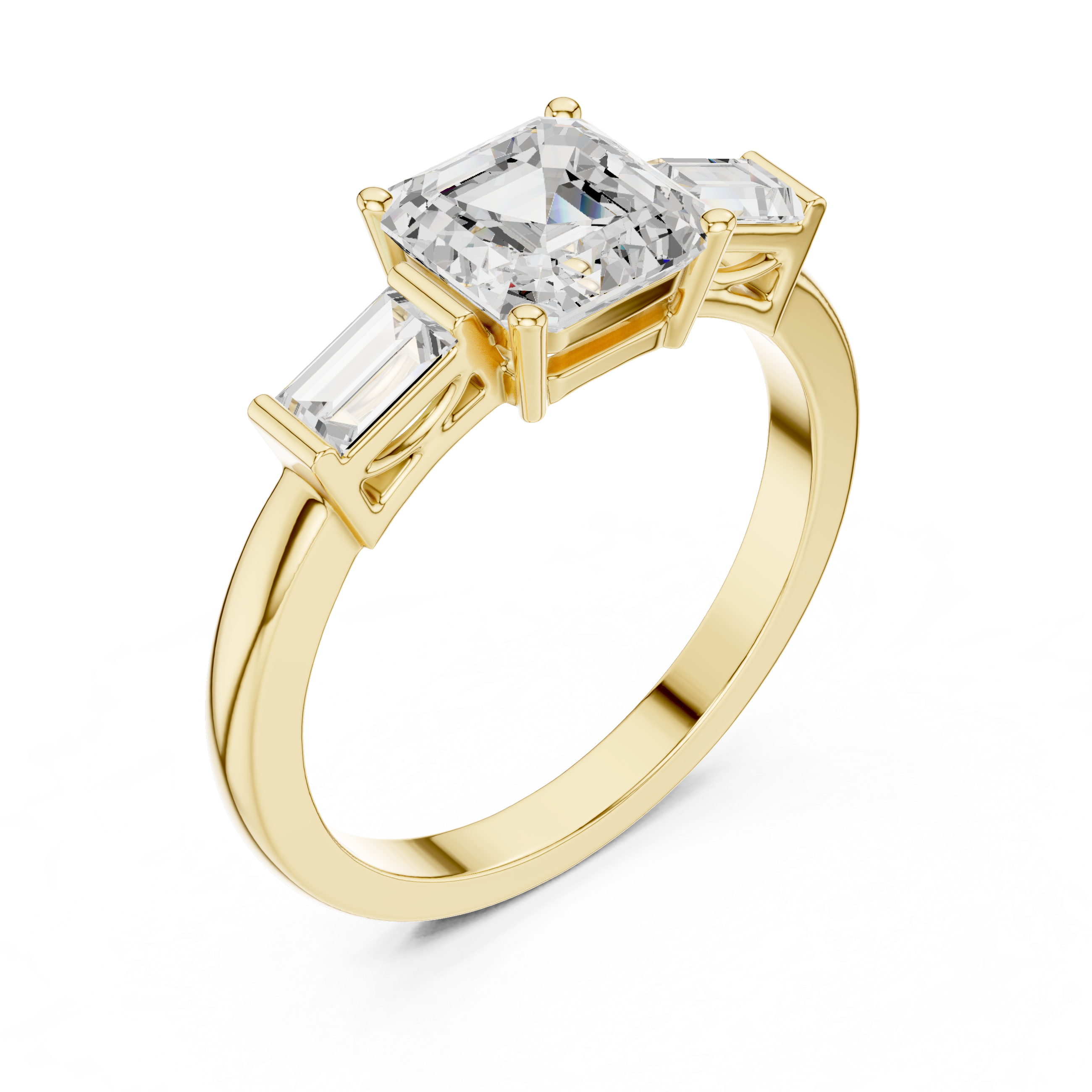 Emerald & Baguette Diamond Lab Grown Diamond Ring