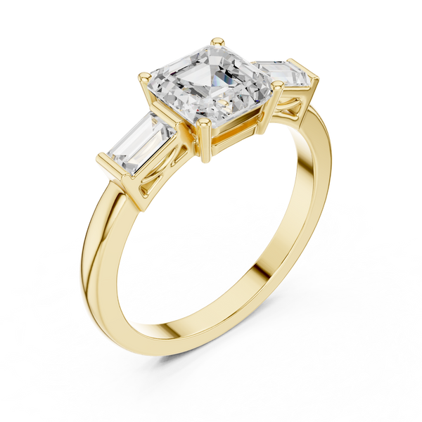 Emerald & Baguette Diamond Lab Grown Diamond Ring