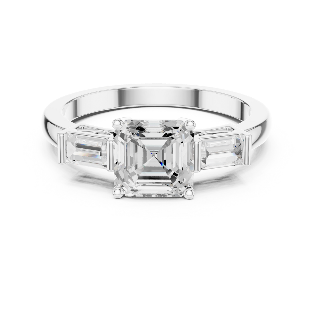 Emerald & Baguette Diamond Lab Grown Diamond Ring