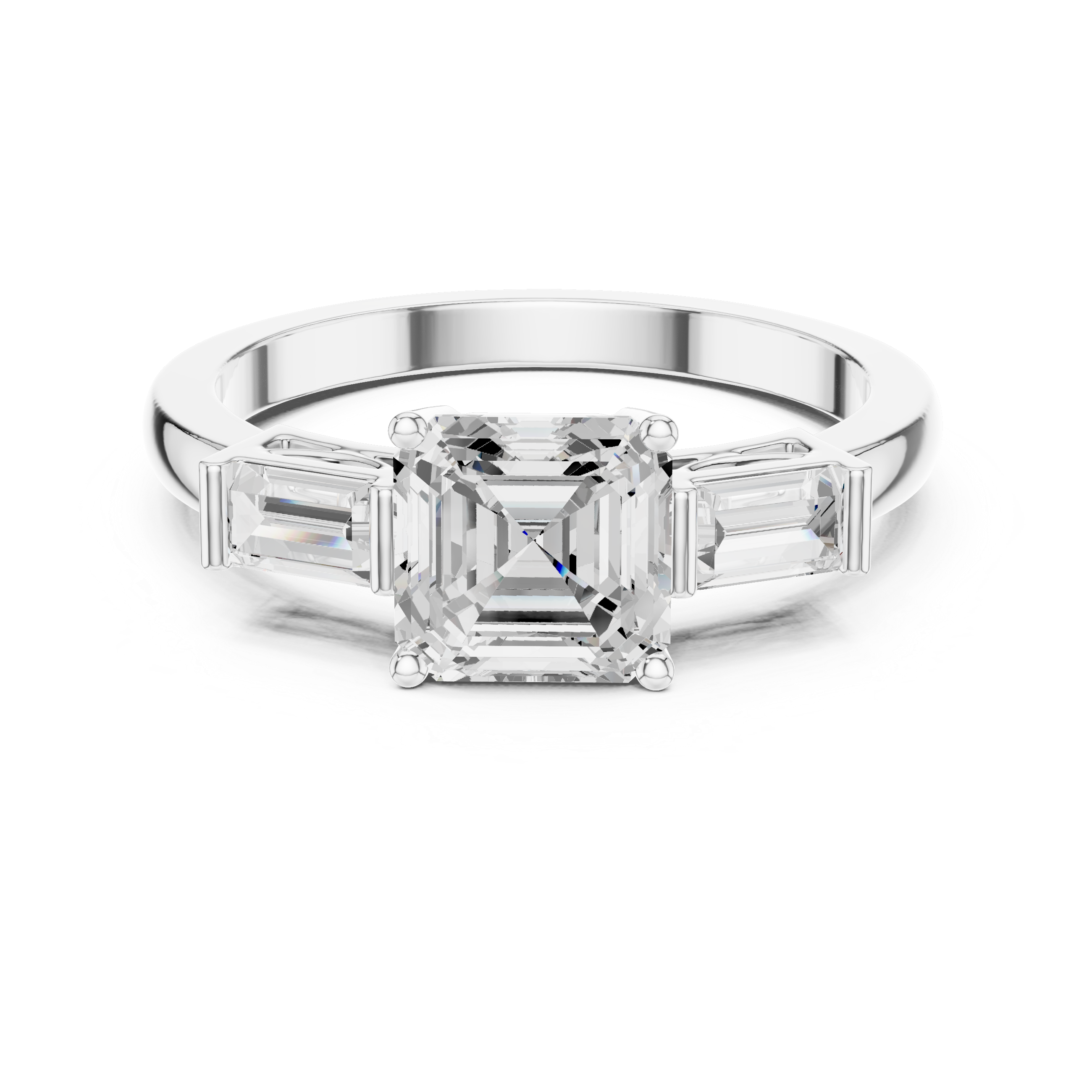 Emerald & Baguette Diamond Lab Grown Diamond Ring