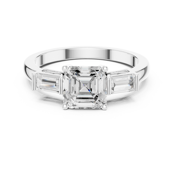 Emerald & Baguette Diamond Lab Grown Diamond Ring