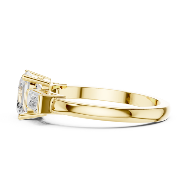 Emerald & Baguette Diamond Lab Grown Diamond Ring