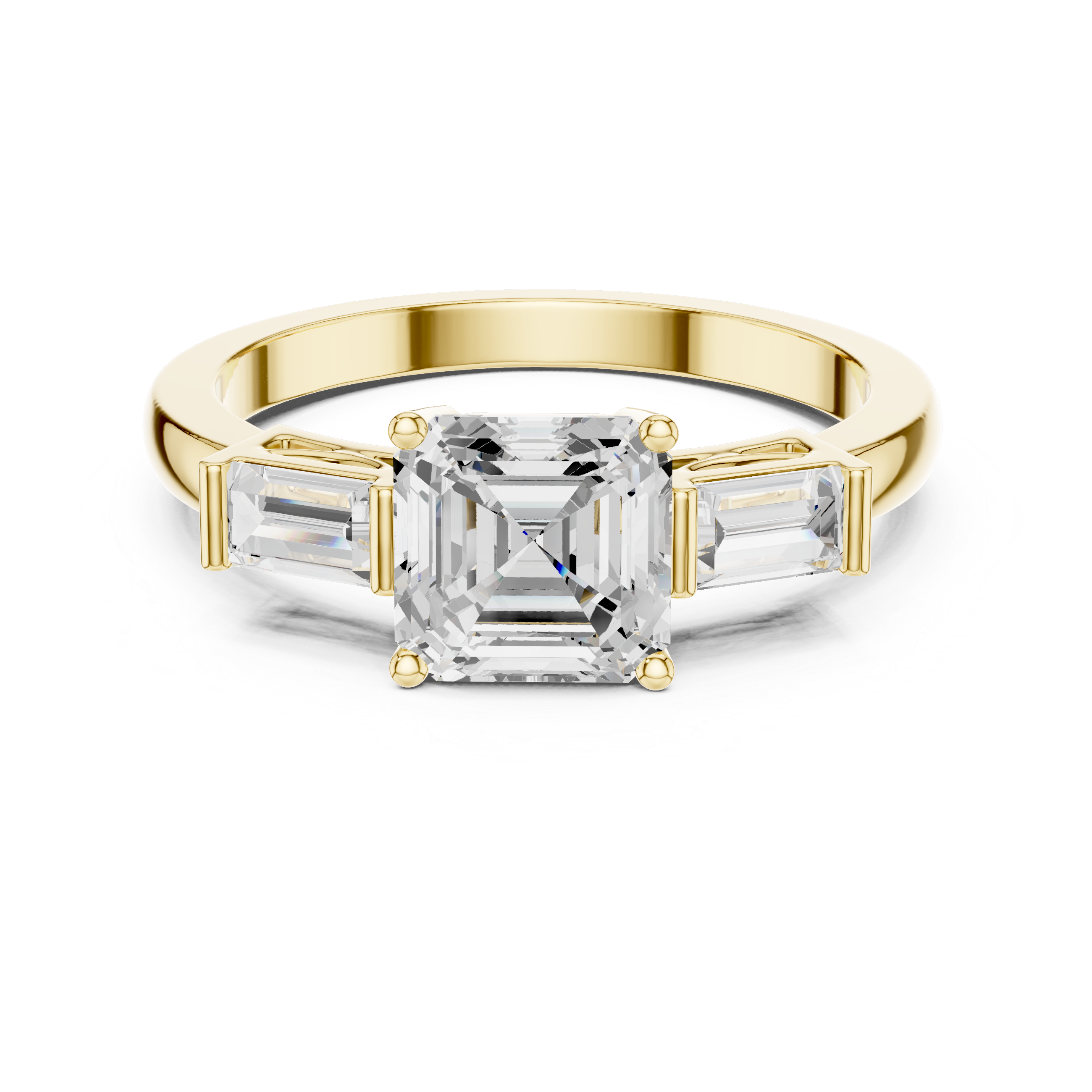 Emerald & Baguette Diamond Lab Grown Diamond Ring