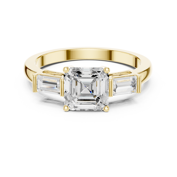 Emerald & Baguette Diamond Lab Grown Diamond Ring