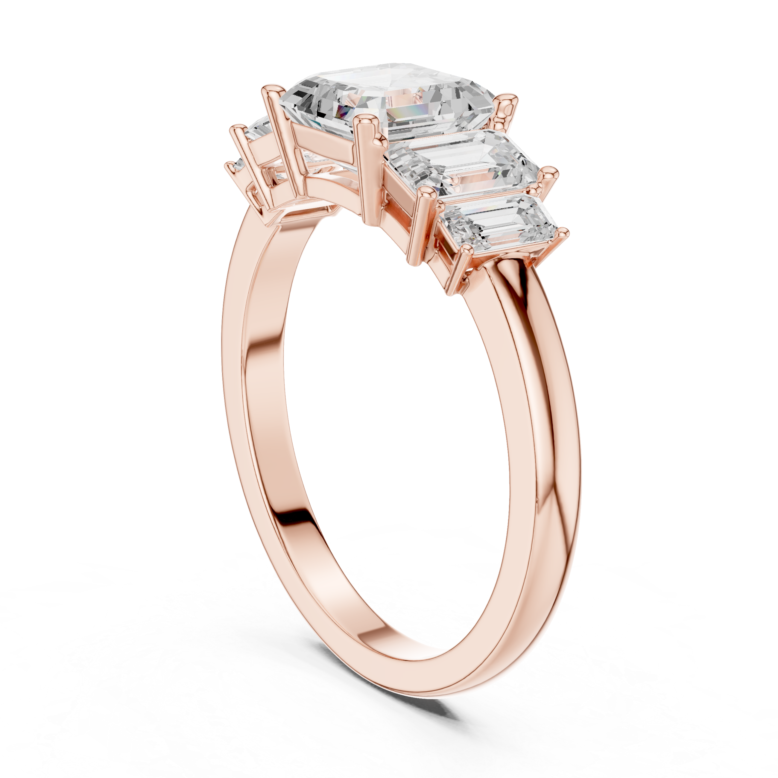 Emerald Cut Diamond Radiance Lab Grown Diamond Ring