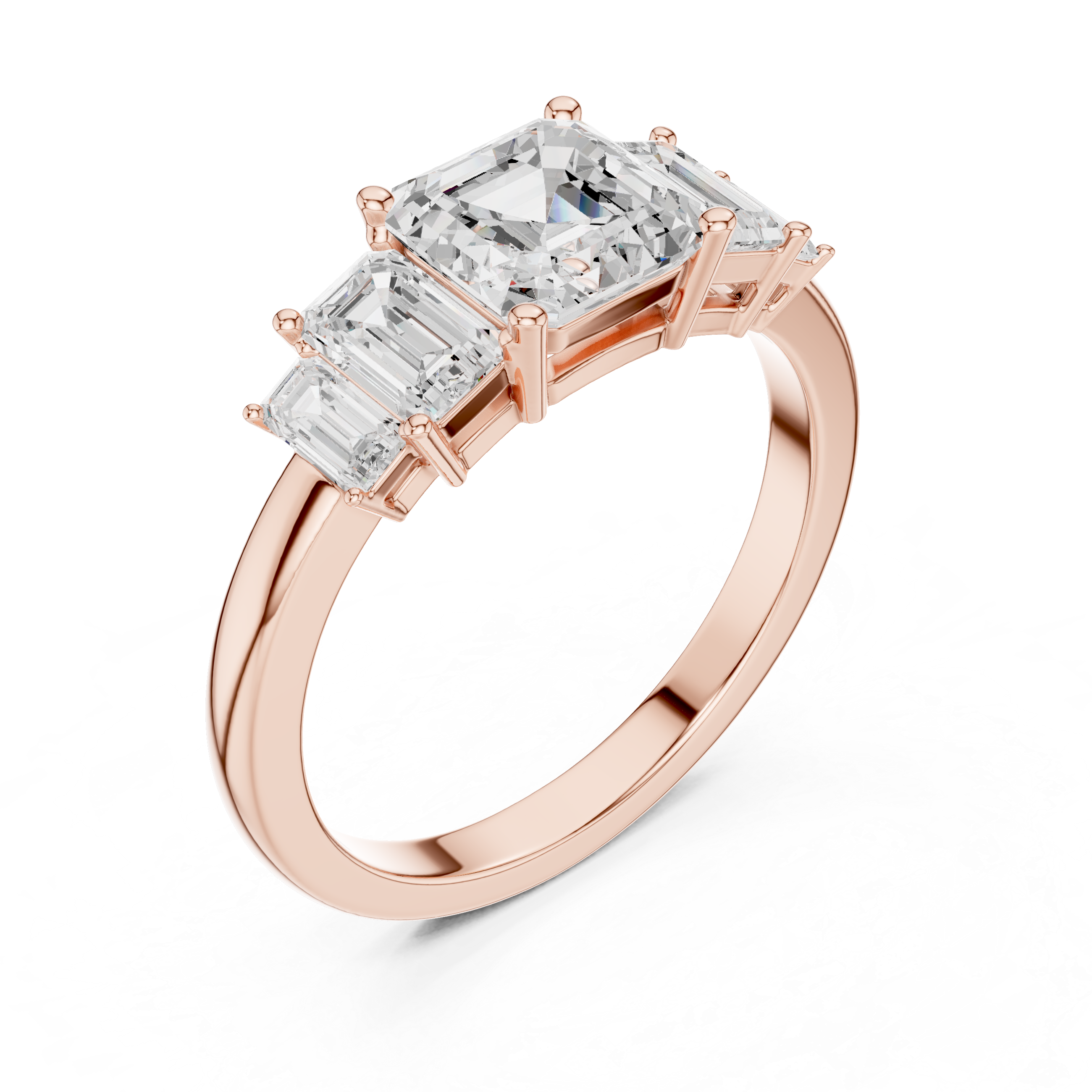 Emerald Cut Diamond Radiance Lab Grown Diamond Ring
