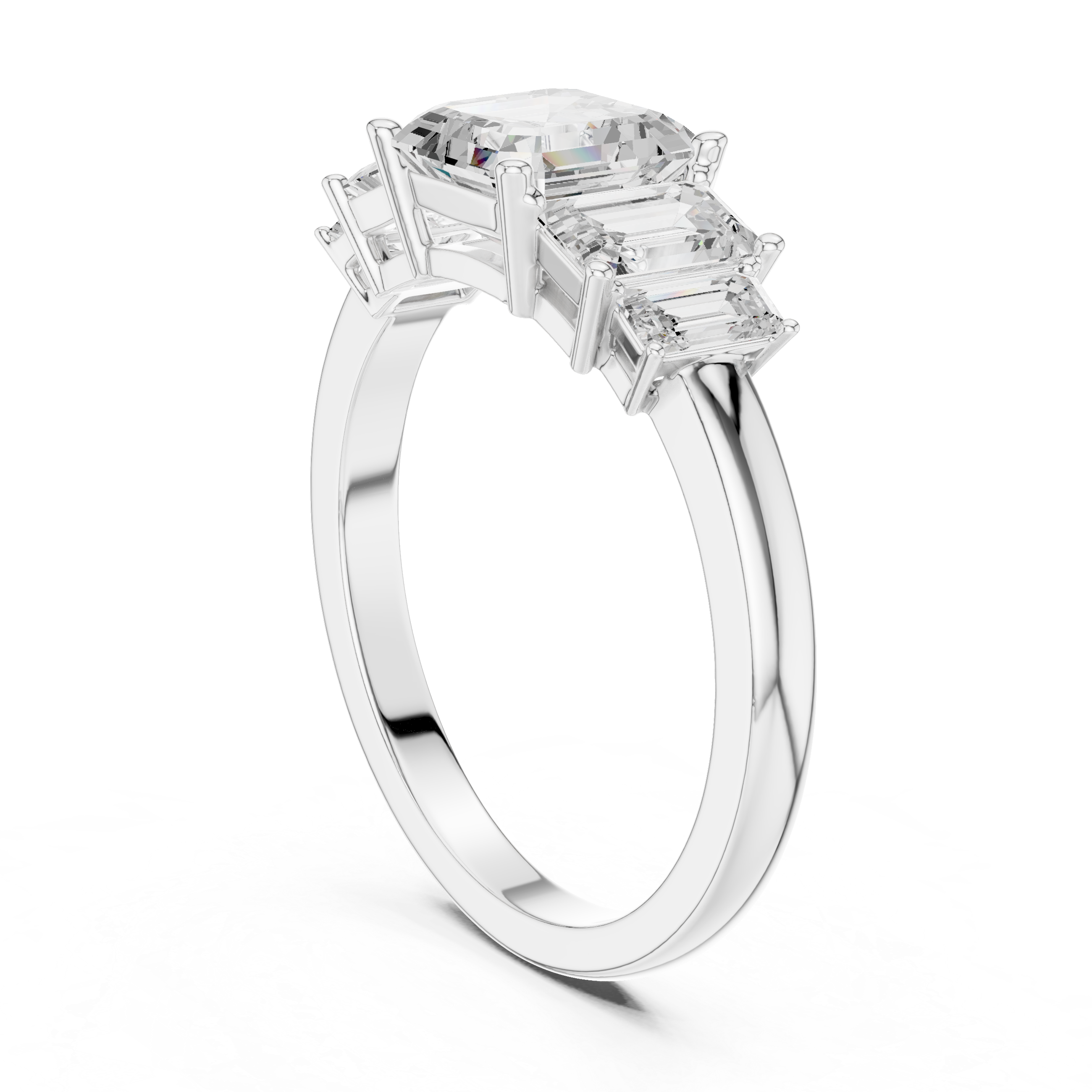 Emerald Cut Diamond Radiance Lab Grown Diamond Ring