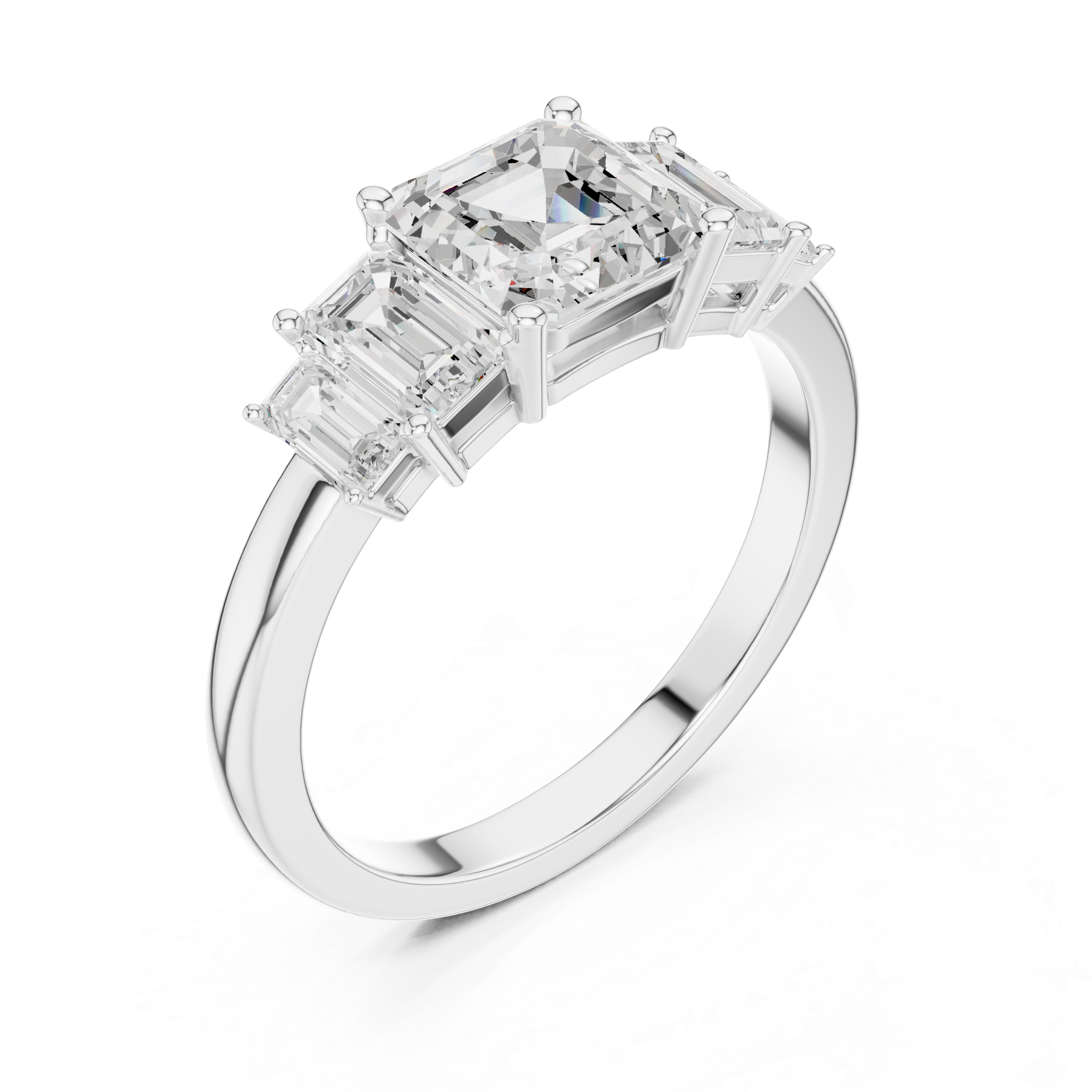 Emerald Cut Diamond Radiance Lab Grown Diamond Ring