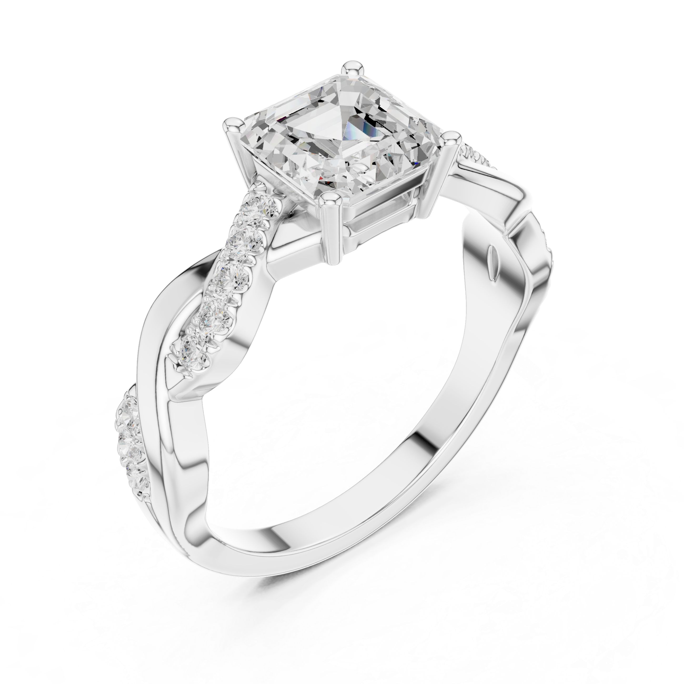 Captivating Emerald & Round Diamond Lab Grown Diamond Ring