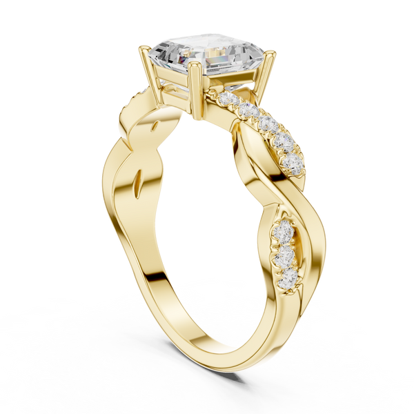Captivating Emerald & Round Diamond Lab Grown Diamond Ring