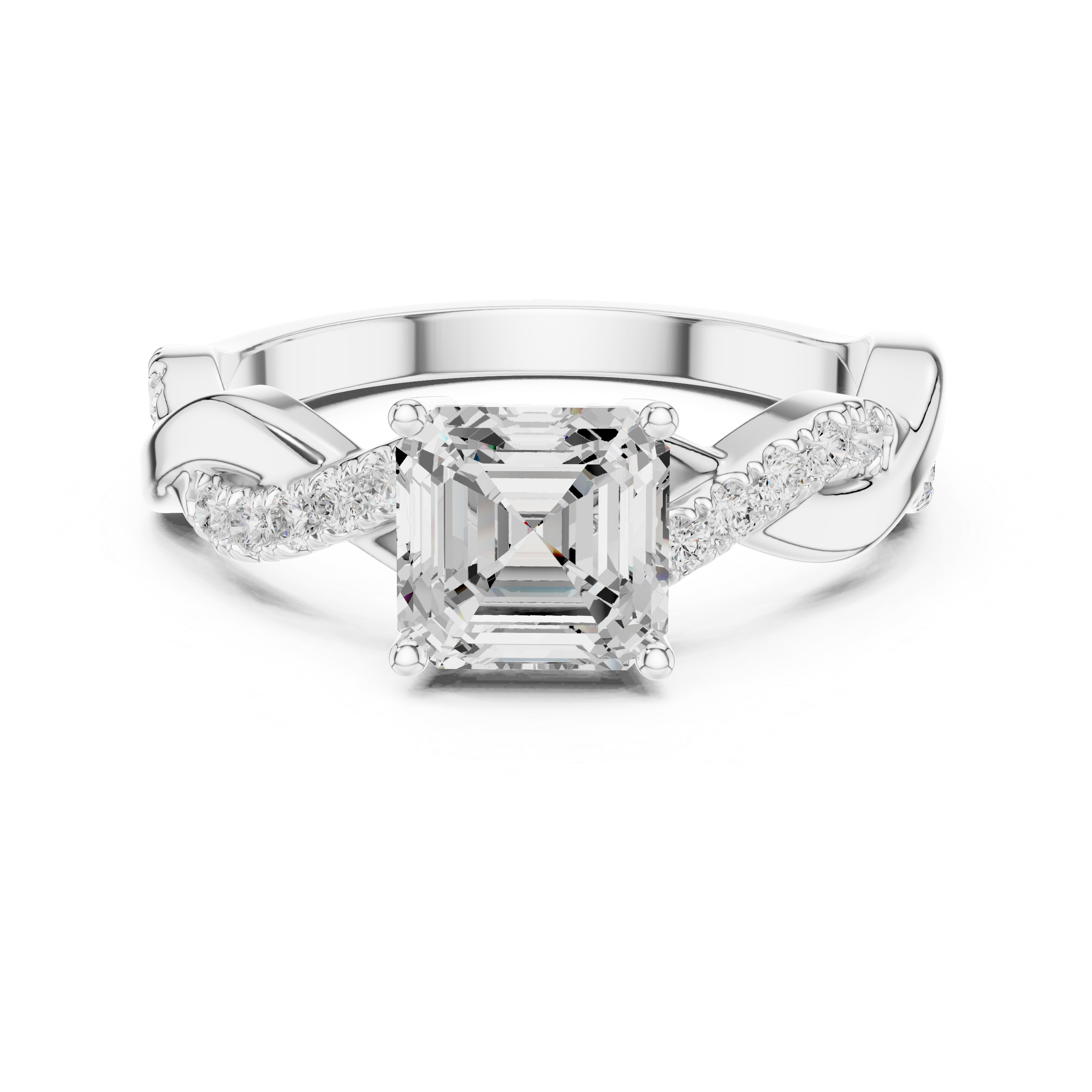 Captivating Emerald & Round Diamond Lab Grown Diamond Ring