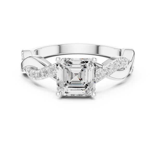 Captivating Emerald & Round Diamond Lab Grown Diamond Ring