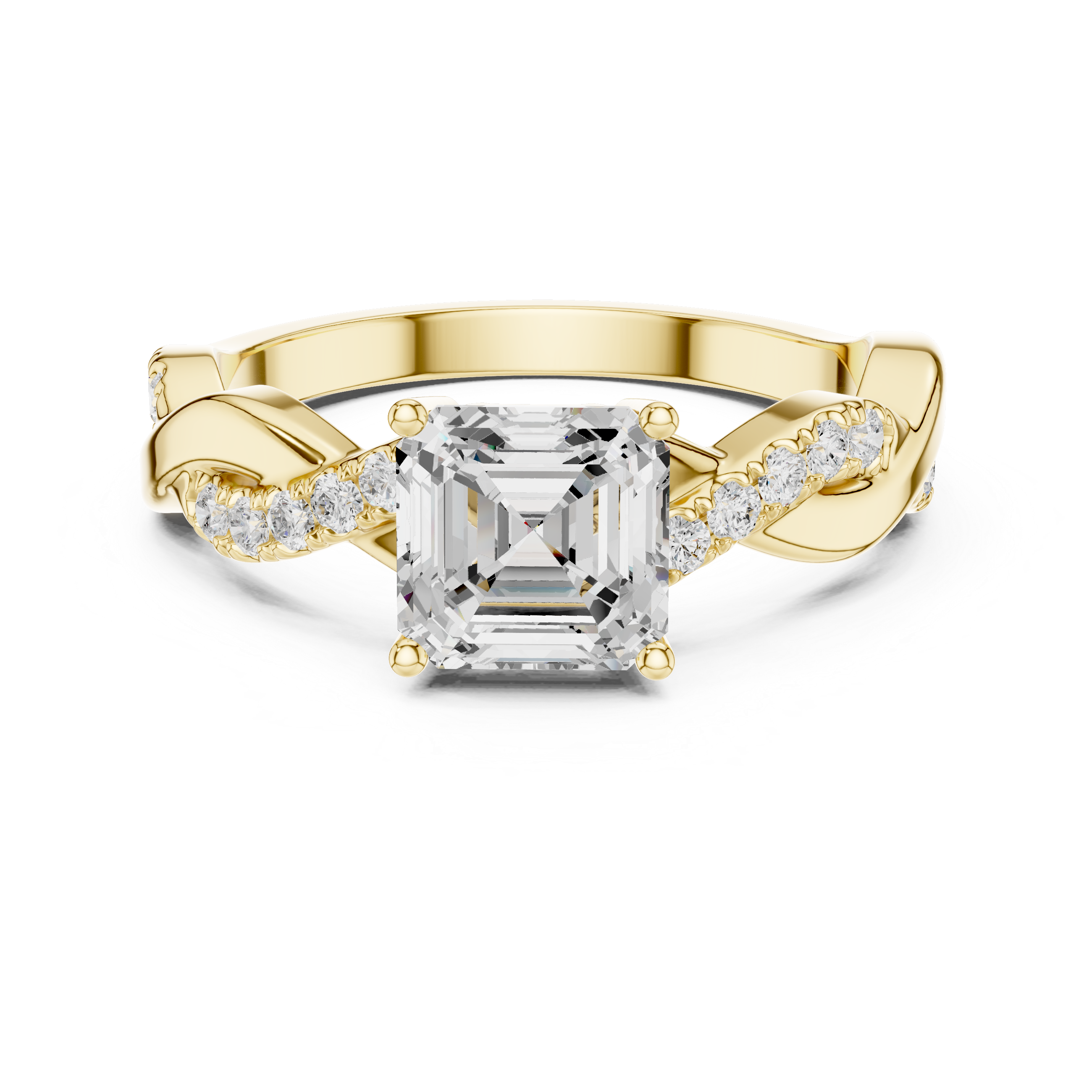 Captivating Emerald & Round Diamond Lab Grown Diamond Ring