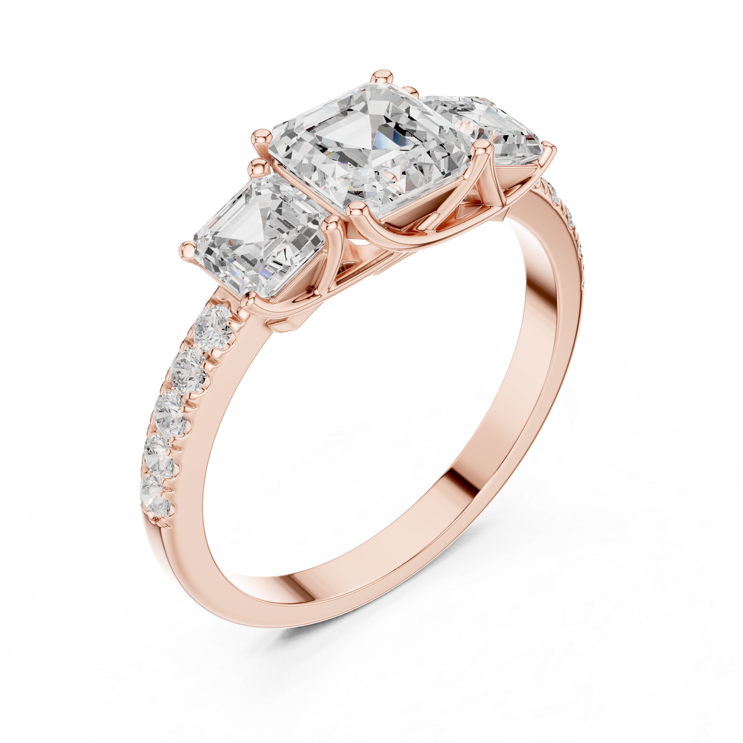 Emerald & Round Diamond Radiance Lab Grown Diamond Ring