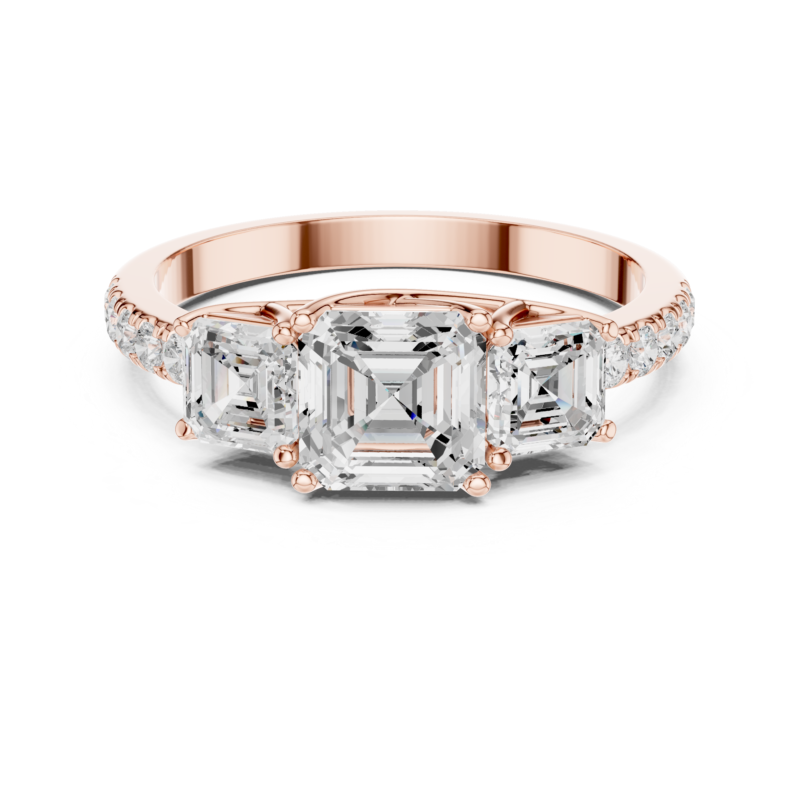 Emerald & Round Diamond Radiance Lab Grown Diamond Ring
