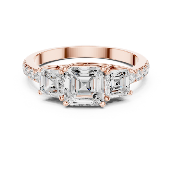 Emerald & Round Diamond Radiance Lab Grown Diamond Ring