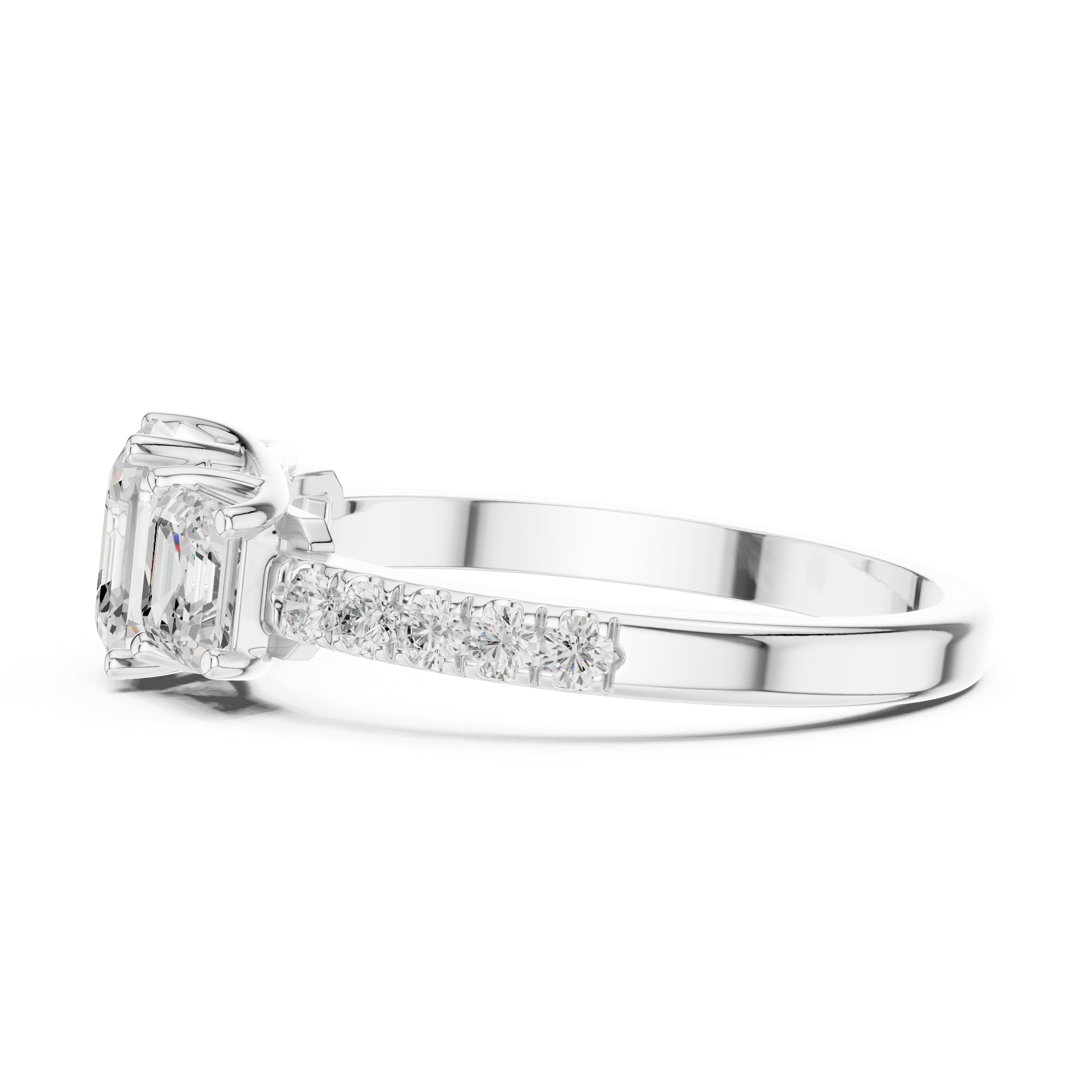 Emerald & Round Diamond Radiance Lab Grown Diamond Ring