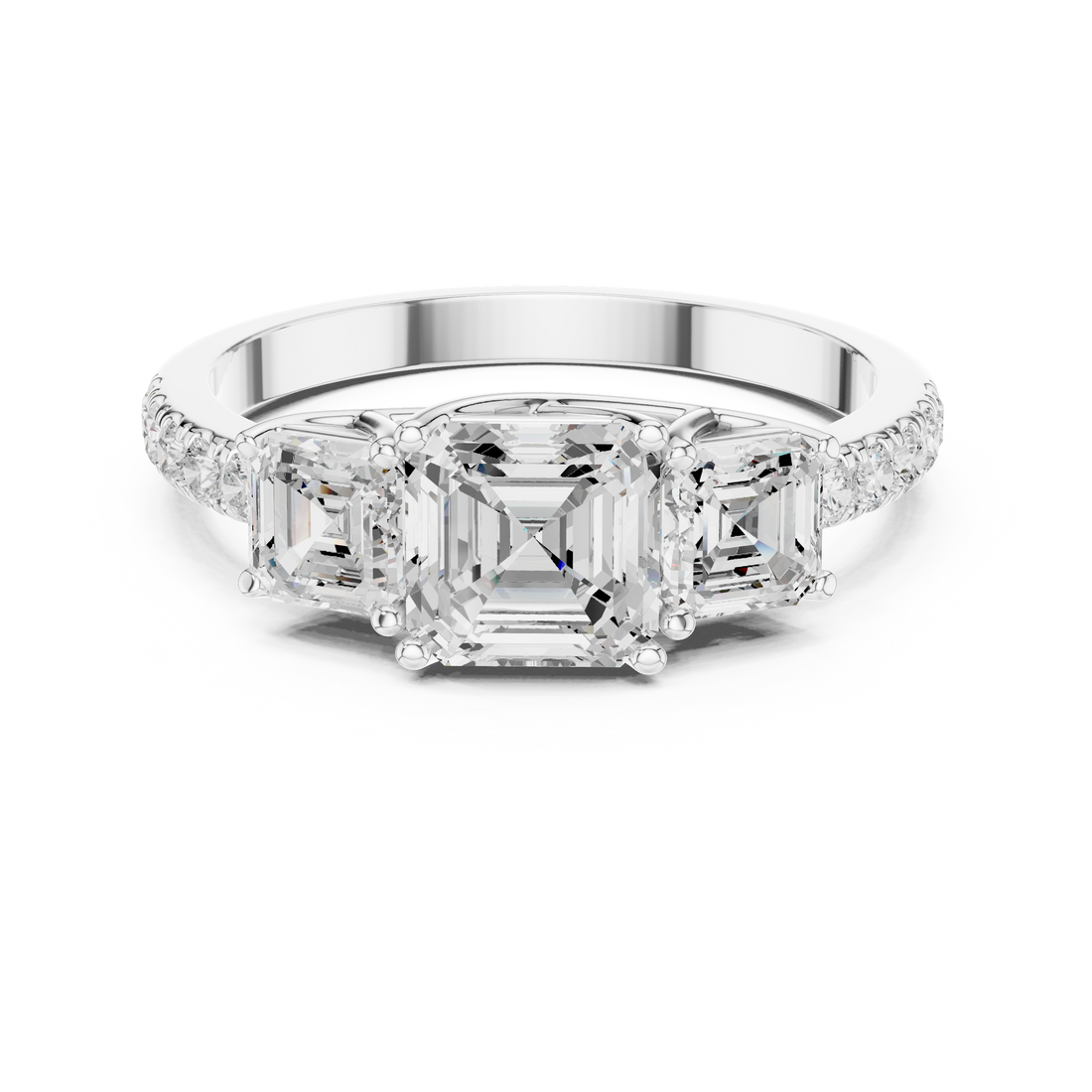 Emerald & Round Diamond Radiance Lab Grown Diamond Ring
