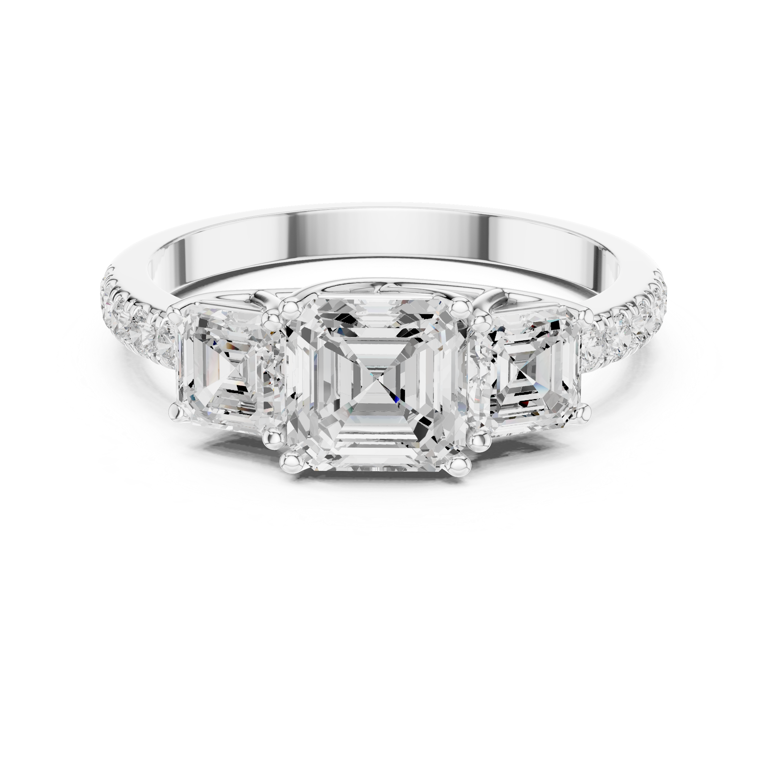 Emerald & Round Diamond Radiance Lab Grown Diamond Ring