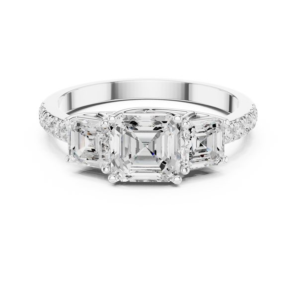 Emerald & Round Diamond Radiance Lab Grown Diamond Ring