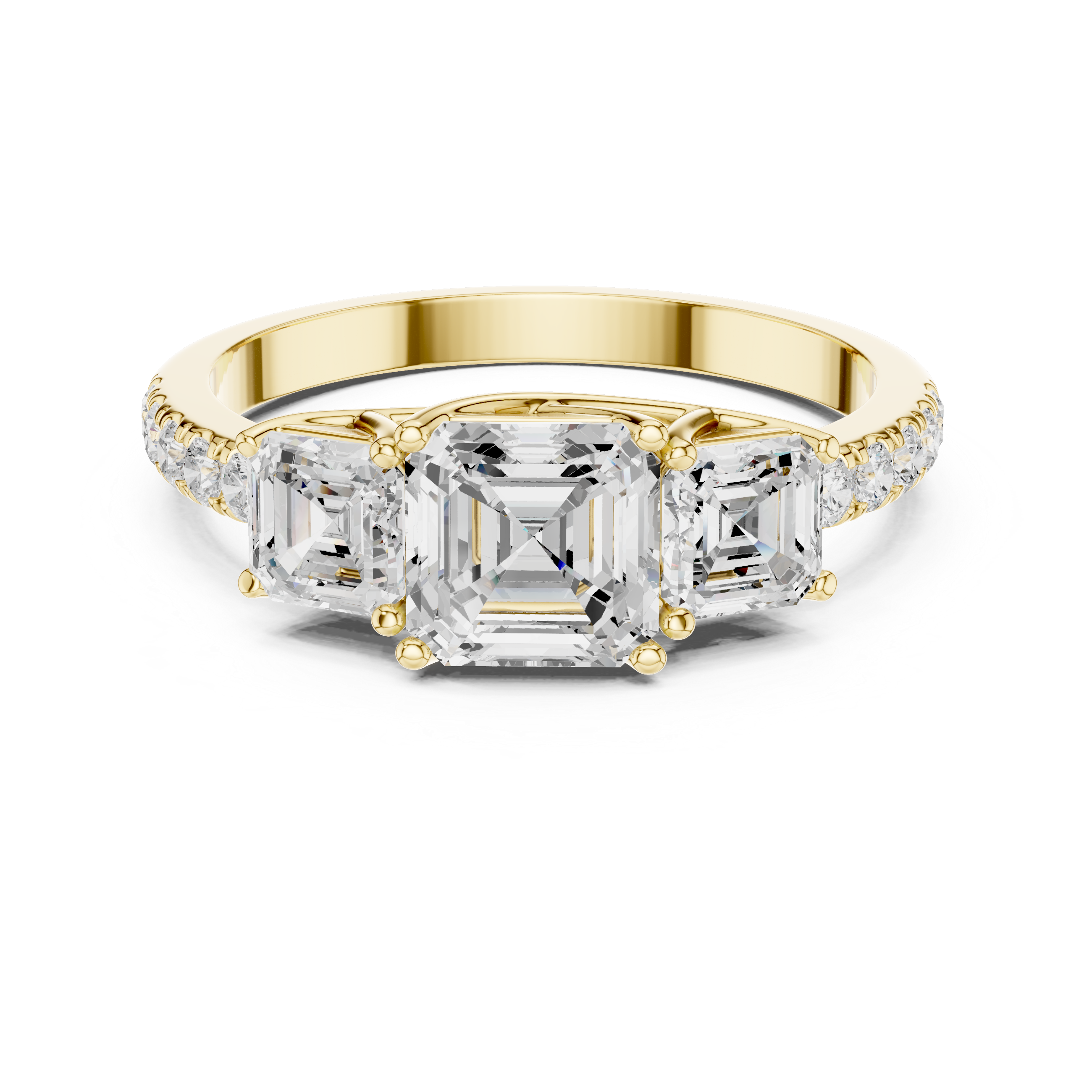 Emerald & Round Diamond Radiance Lab Grown Diamond Ring