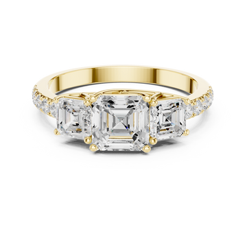 Emerald & Round Diamond Radiance Lab Grown Diamond Ring