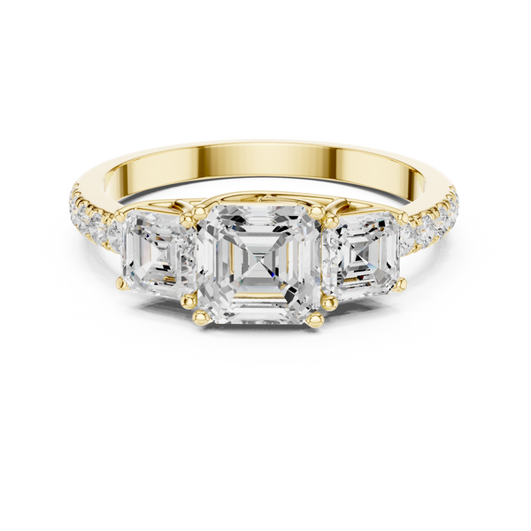 Emerald & Round Diamond Radiance Lab Grown Diamond Ring