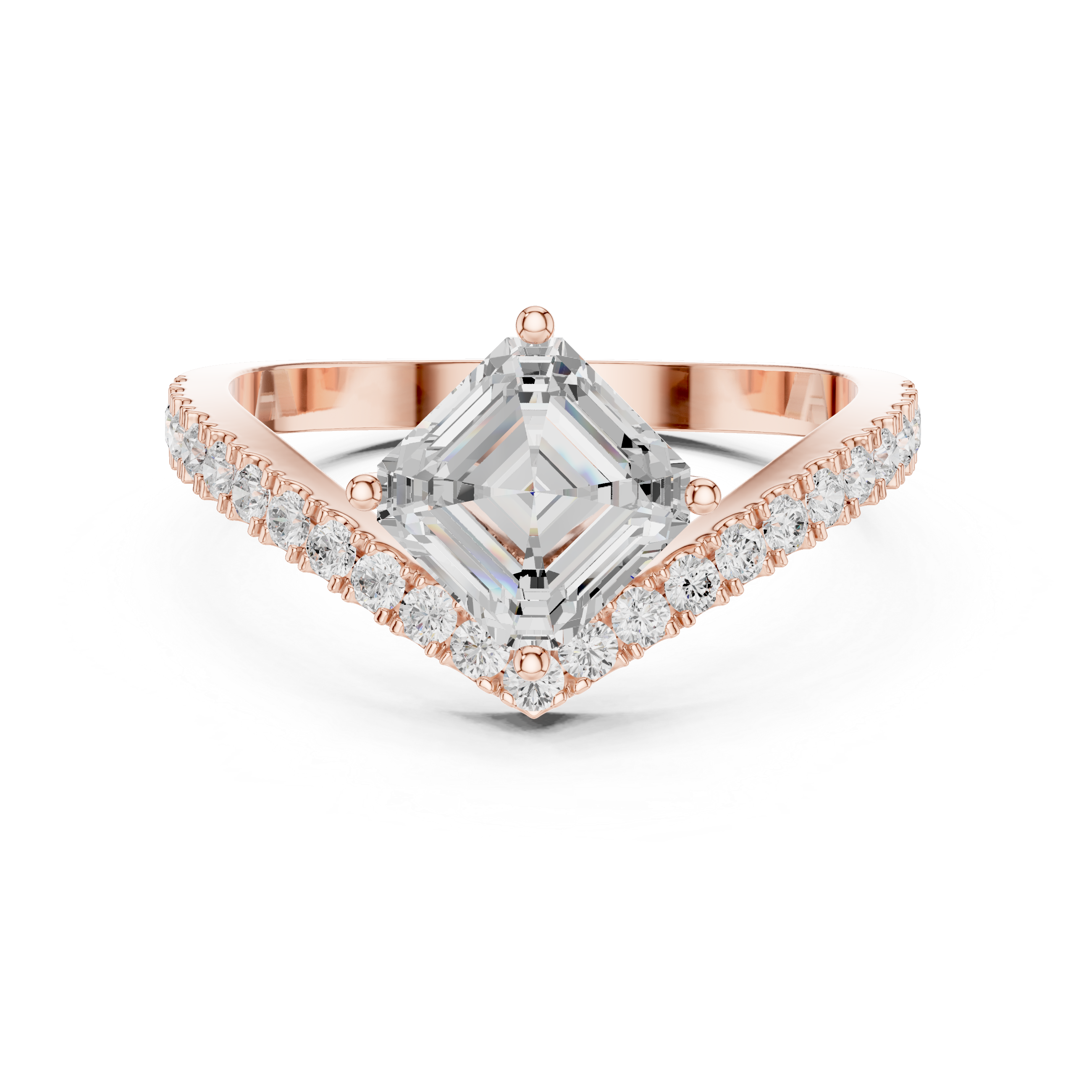 Emerald And Round Diamond Lab Grown Diamond Ring
