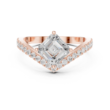 Emerald And Round Diamond Lab Grown Diamond Ring