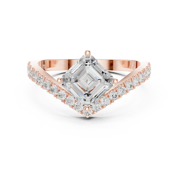 Emerald And Round Diamond Lab Grown Diamond Ring