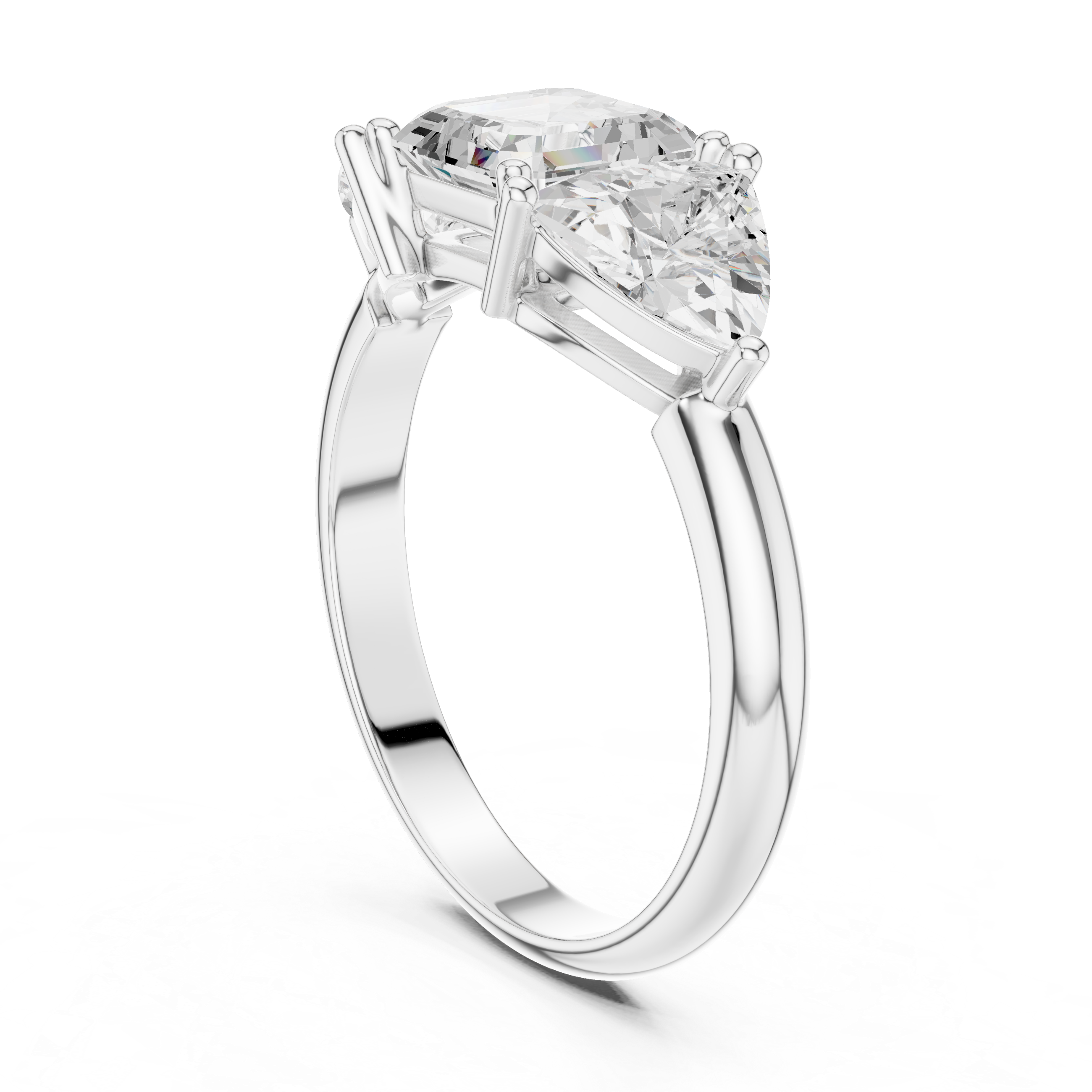 Emerald & Trillion Diamond Lab Grown Diamond Ring