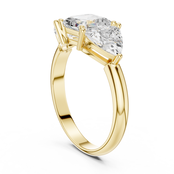 Emerald & Trillion Diamond Lab Grown Diamond Ring