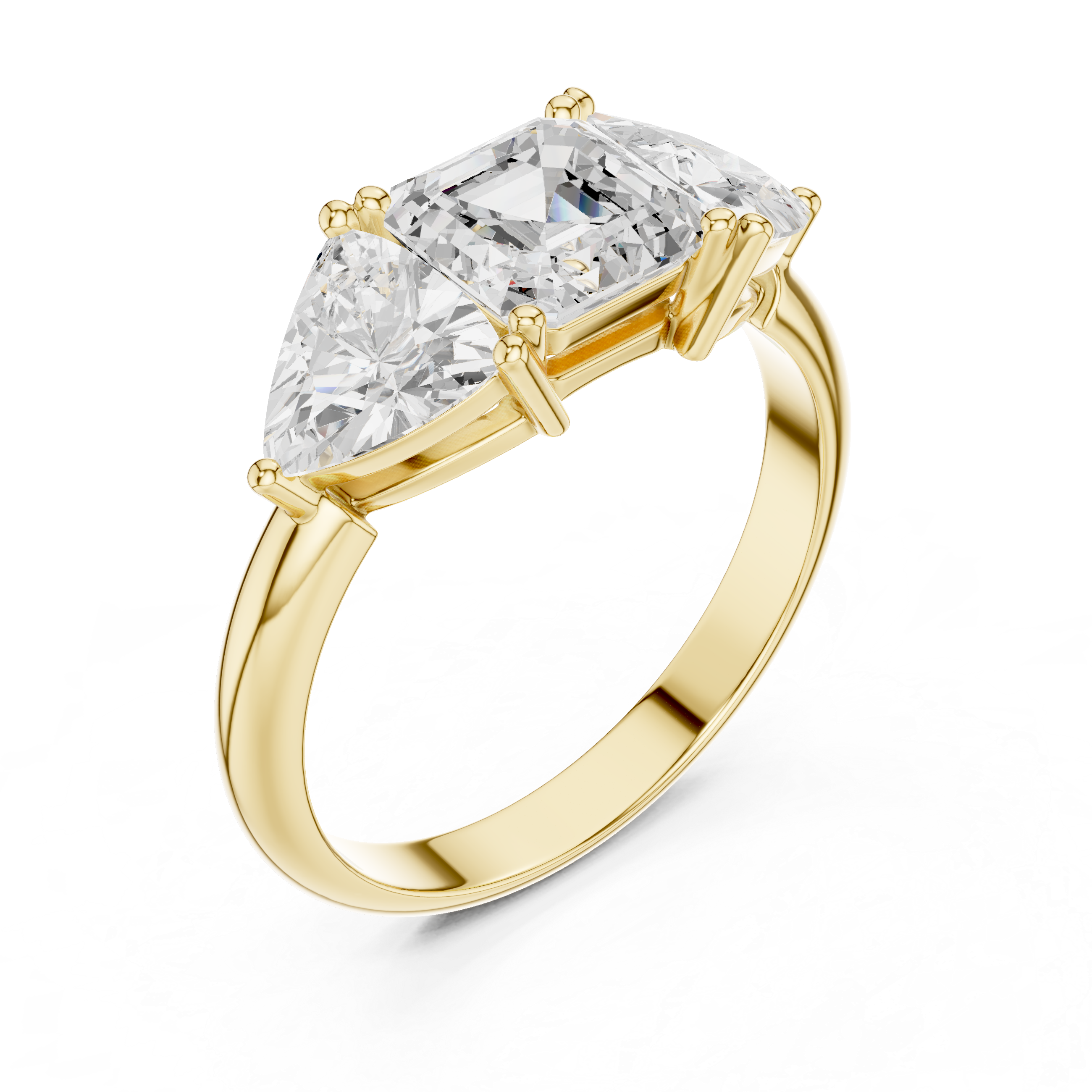 Emerald & Trillion Diamond Lab Grown Diamond Ring