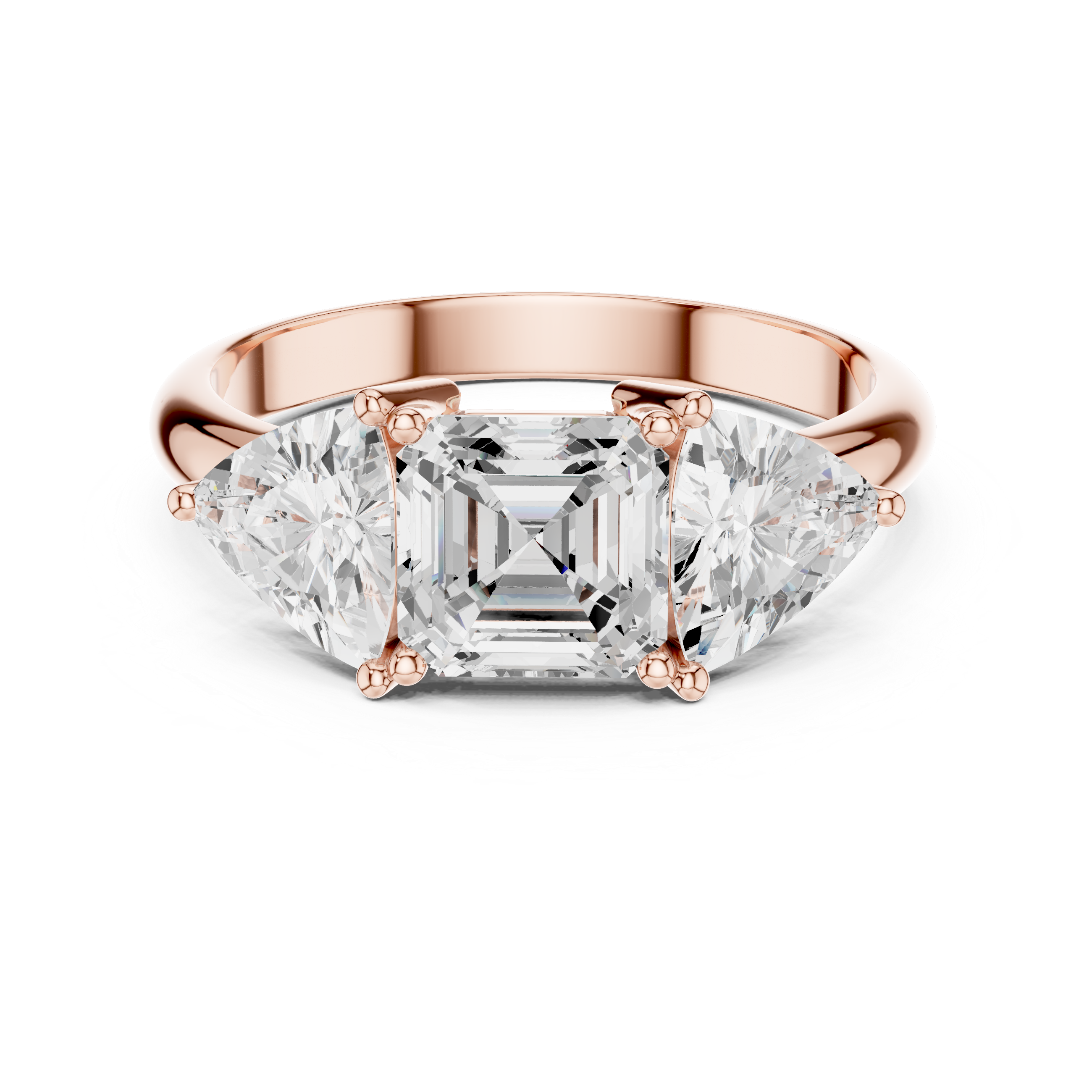 Emerald & Trillion Diamond Lab Grown Diamond Ring